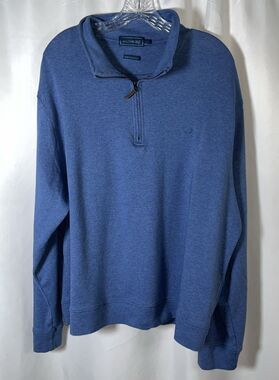 Biltmore Men’s Quarter Zip Interlock Sweatshirt Blue Size 2XL
